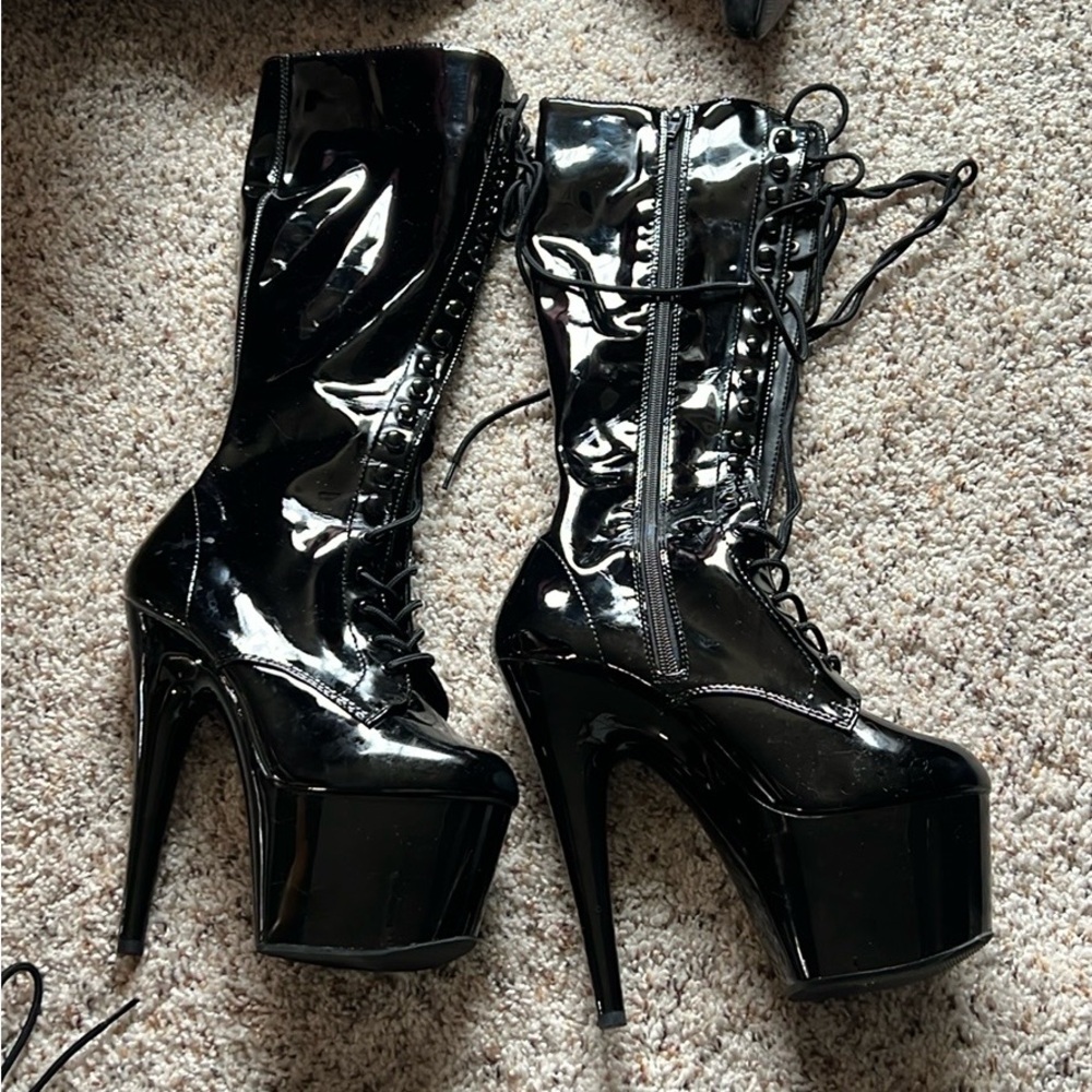 Black pleaser adore size 7 boots RESERVED